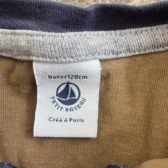 Petit Bateau Kids Bear Graphic Long Sleeve Tee - Olive green and Navy - Picture 5 of 5